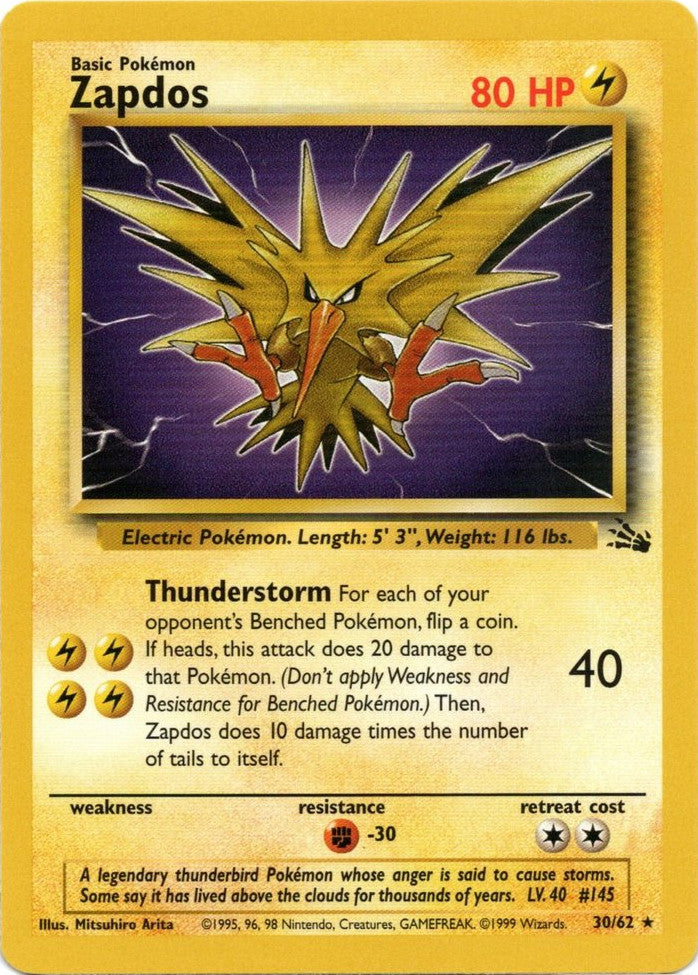 Zapdos (30/62) [Fossil Unlimited] | GnG Games