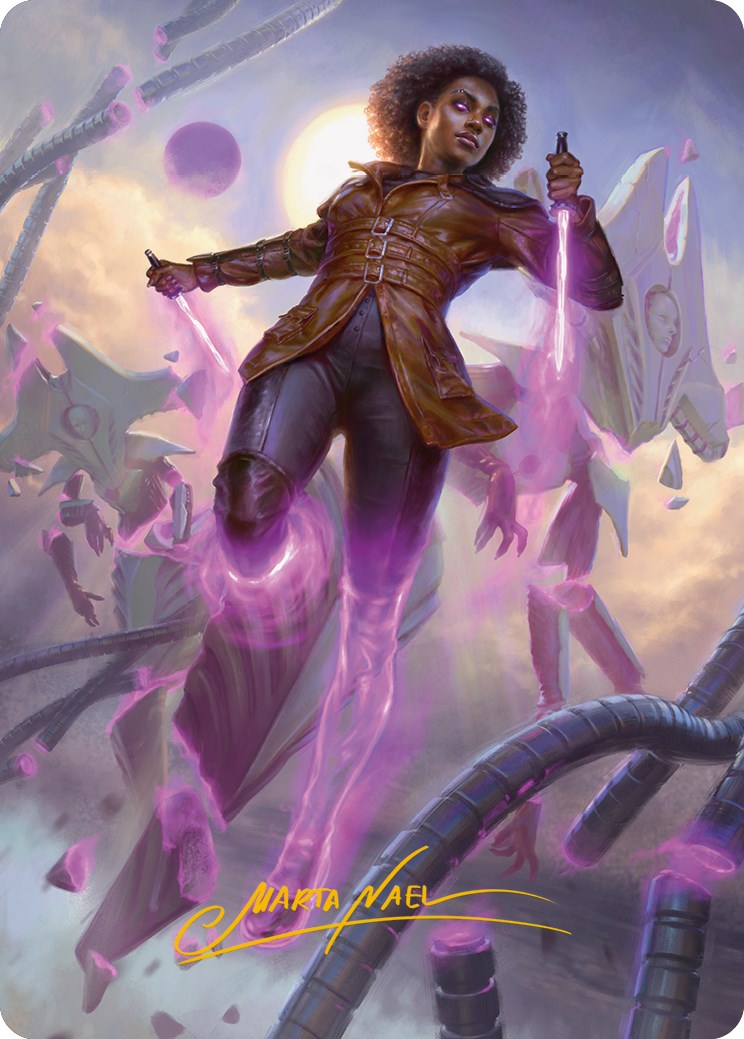 Kaya, Intangible Slayer Art Card (Gold-Stamped Signature) [Phyrexia: All Will Be One Art Series] | GnG Games