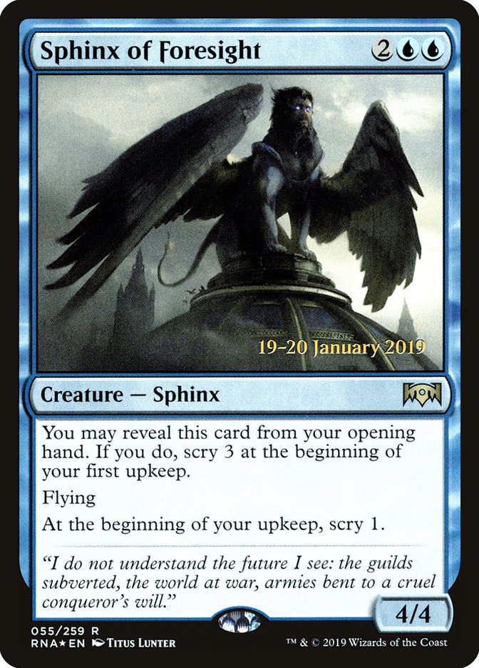 Sphinx of Foresight [Ravnica Allegiance Prerelease Promos] | GnG Games