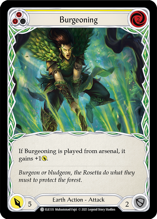 Burgeoning (Yellow) [ELE135] (Tales of Aria)  1st Edition Rainbow Foil | GnG Games