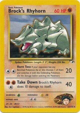 Brock's Rhyhorn (22/132) [Gym Heroes Unlimited] | GnG Games