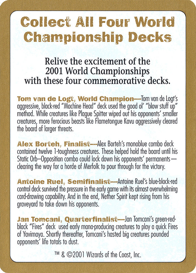 2001 World Championships Ad [World Championship Decks 2001] | GnG Games