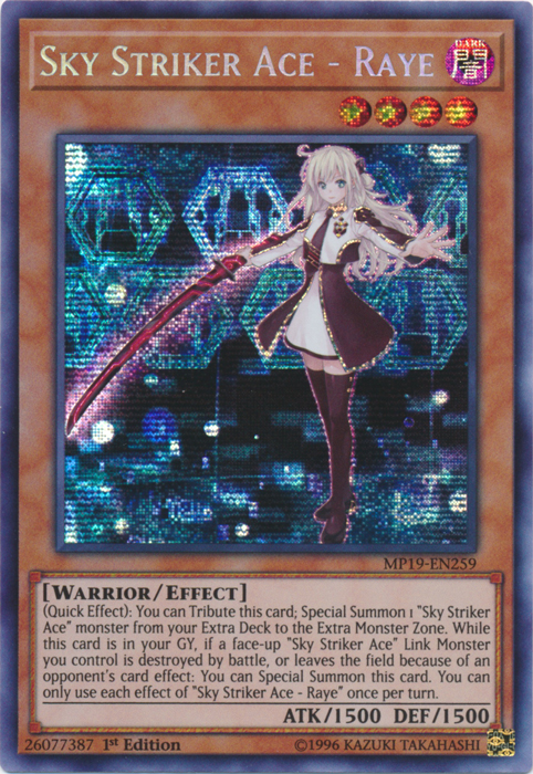 Sky Striker Ace - Raye [MP19-EN259] Prismatic Secret Rare | GnG Games