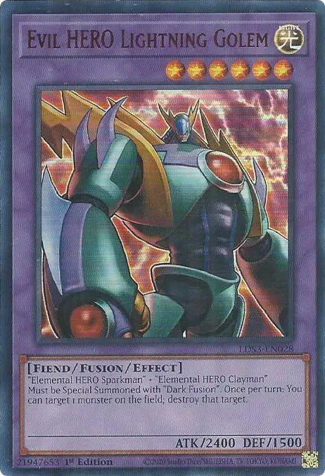 Evil HERO Lightning Golem (Red) [LDS3-EN028] Ultra Rare | GnG Games