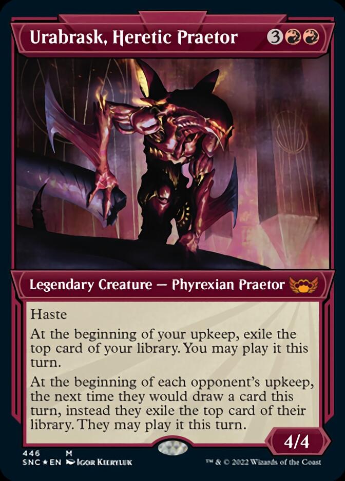 Urabrask, Heretic Praetor (Showcase Art Deco Foil Etched) [Streets of New Capenna] | GnG Games