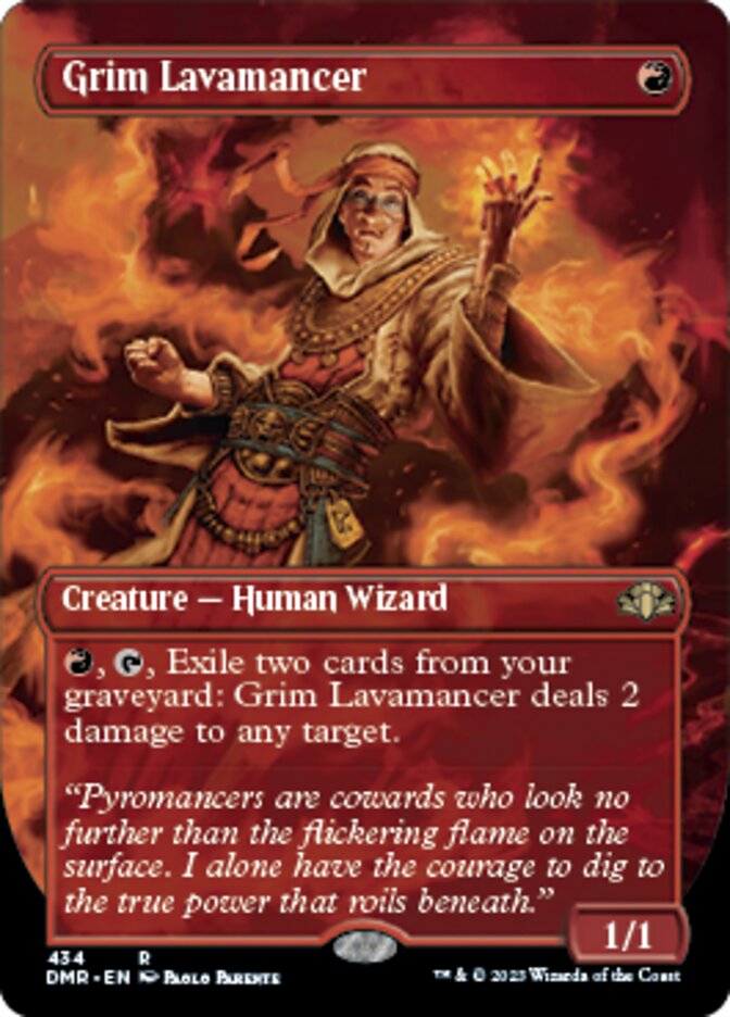 Grim Lavamancer (Borderless Alternate Art) [Dominaria Remastered] | GnG Games