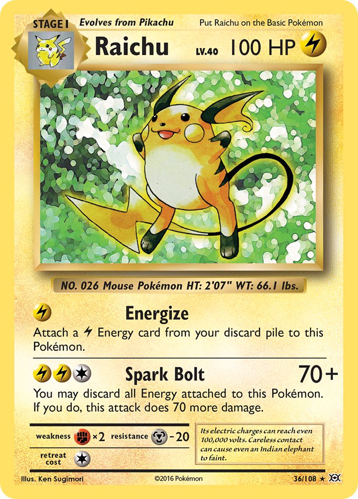 Raichu (36/108) (Theme Deck Exclusive) [XY: Evolutions] | GnG Games