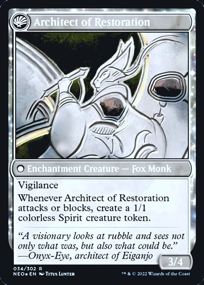 The Restoration of Eiganjo // Architect of Restoration [Kamigawa: Neon Dynasty Prerelease Promos] | GnG Games