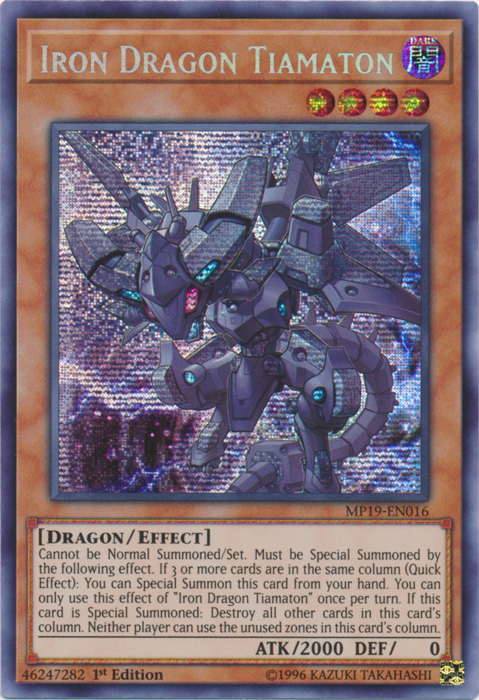 Iron Dragon Tiamaton [MP19-EN016] Prismatic Secret Rare | GnG Games