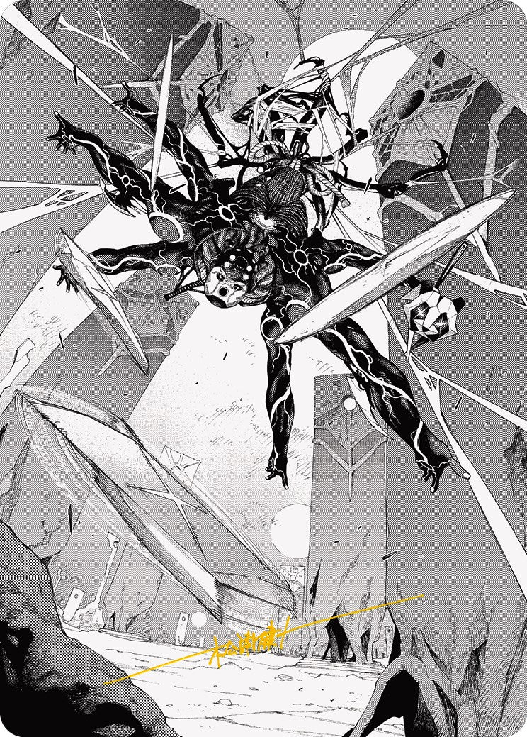Kaito, Dancing Shadow 2 Art Card (Gold-Stamped Signature) [Phyrexia: All Will Be One Art Series] | GnG Games