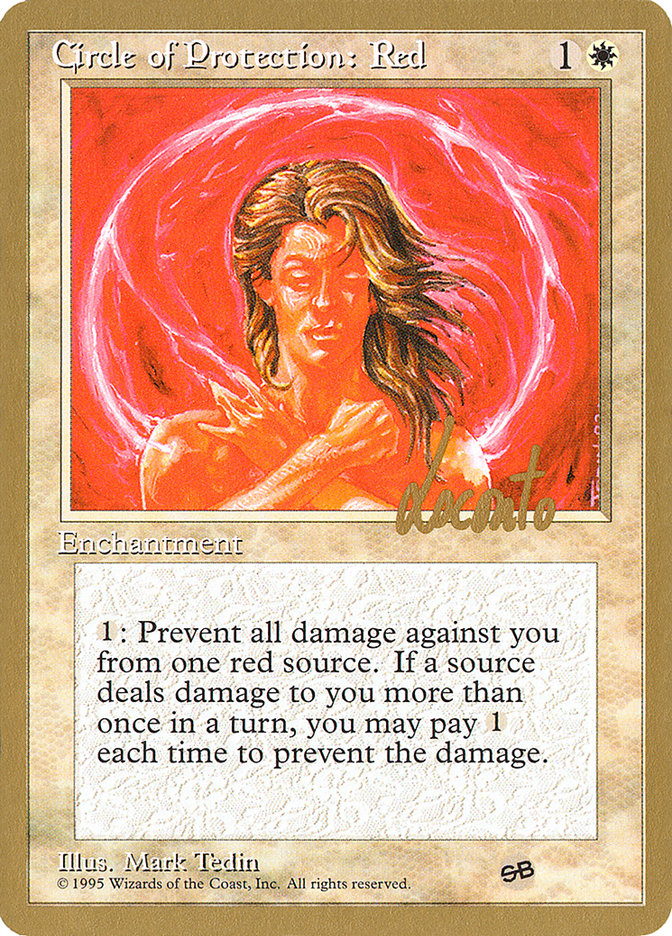 Circle of Protection: Red (Michael Loconto) (SB) (4ED) [Pro Tour Collector Set] | GnG Games