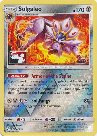 Solgaleo (142/236) (Pokemon Club Special Print) [Sun & Moon: Cosmic Eclipse] | GnG Games