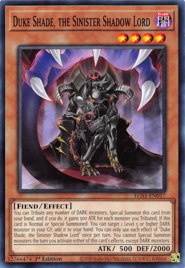 Duke Shade, the Sinister Shadow Lord [EGS1-EN017] Common | GnG Games