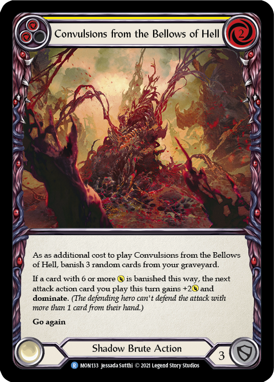 Convulsions from the Bellows of Hell (Yellow) (Rainbow Foil) [MON133-RF] 1st Edition Rainbow Foil | GnG Games