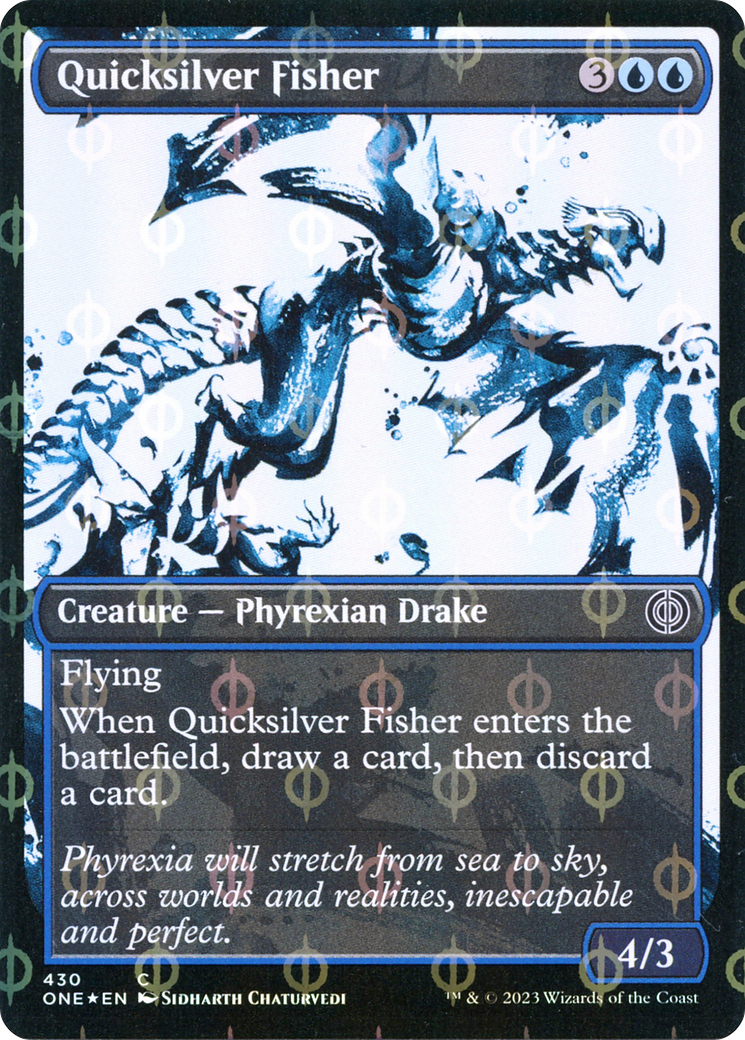 Quicksilver Fisher (Showcase Ichor Step-and-Compleat Foil) [Phyrexia: All Will Be One] | GnG Games