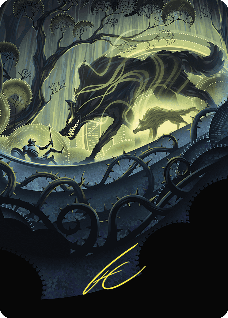 Unnatural Growth Art Card (Gold-Stamped Signature) [Wilds of Eldraine Art Series] | GnG Games