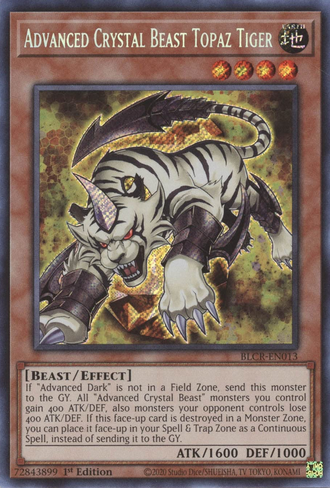 Advanced Crystal Beast Topaz Tiger [BLCR-EN013] Secret Rare | GnG Games