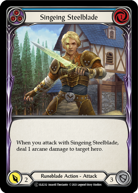 Singeing Steelblade (Blue) [U-ELE232] Unlimited Rainbow Foil | GnG Games