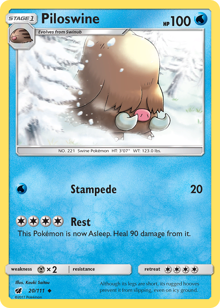 Piloswine (20/111) [Sun & Moon: Crimson Invasion] | GnG Games