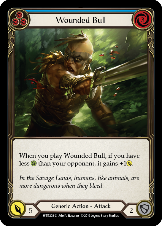 Wounded Bull (Blue) [WTR202-C] Alpha Print Rainbow Foil | GnG Games