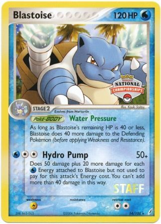 Blastoise (14/100) (National Championship Promo Staff) [EX: Crystal Guardians] | GnG Games