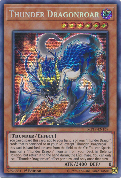 Thunder Dragonroar [MP19-EN169] Prismatic Secret Rare | GnG Games