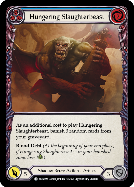 Hungering Slaughterbeast (Blue) [MON149] 1st Edition Normal | GnG Games