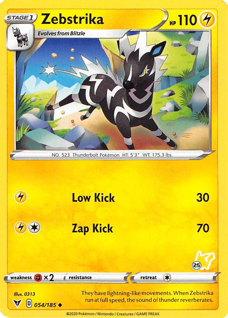 Zebstrika (054/185) (Pikachu Stamp #25) [Battle Academy 2022] | GnG Games