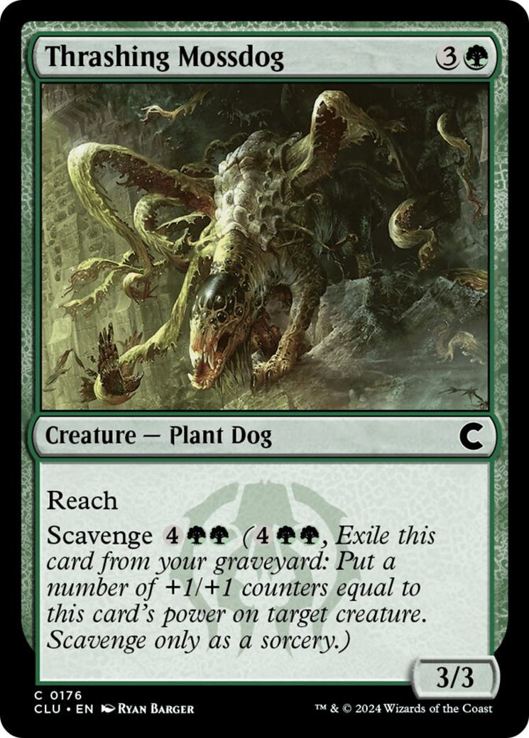 Thrashing Mossdog [Ravnica: Clue Edition] | GnG Games