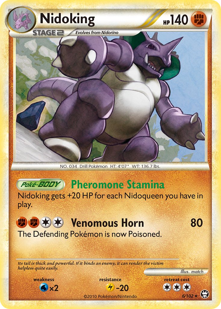 Nidoking (6/102) (Cracked Ice Holo) (Theme Deck Exclusive) [HeartGold & SoulSilver: Triumphant] | GnG Games