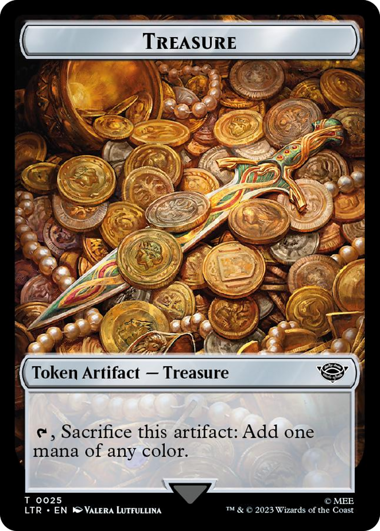 Treasure // Food (0023) Double-Sided Token (Surge Foil) [The Lord of the Rings: Tales of Middle-Earth Tokens] | GnG Games