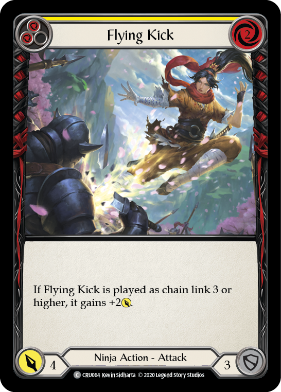 Flying Kick (Yellow) [CRU064] 1st Edition Rainbow Foil | GnG Games