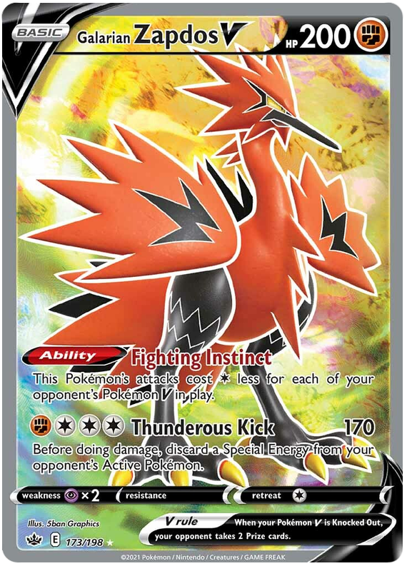 Galarian Zapdos V (173/198) [Sword & Shield: Chilling Reign] | GnG Games