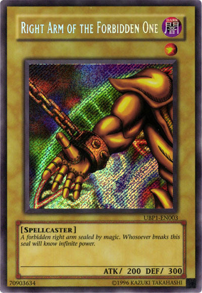 Right Arm of the Forbidden One [UBP1-EN003] Secret Rare | GnG Games