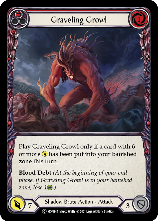 Graveling Growl (Red) (Rainbow Foil) [U-MON144-RF] Unlimited Edition Rainbow Foil | GnG Games