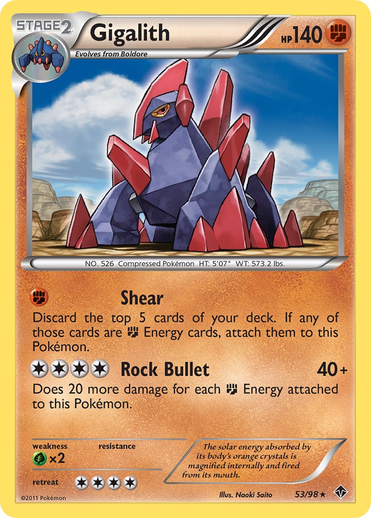 Gigalith (53/98) (Cracked Ice Holo) (Blister Exclusive) [Black & White: Emerging Powers] | GnG Games