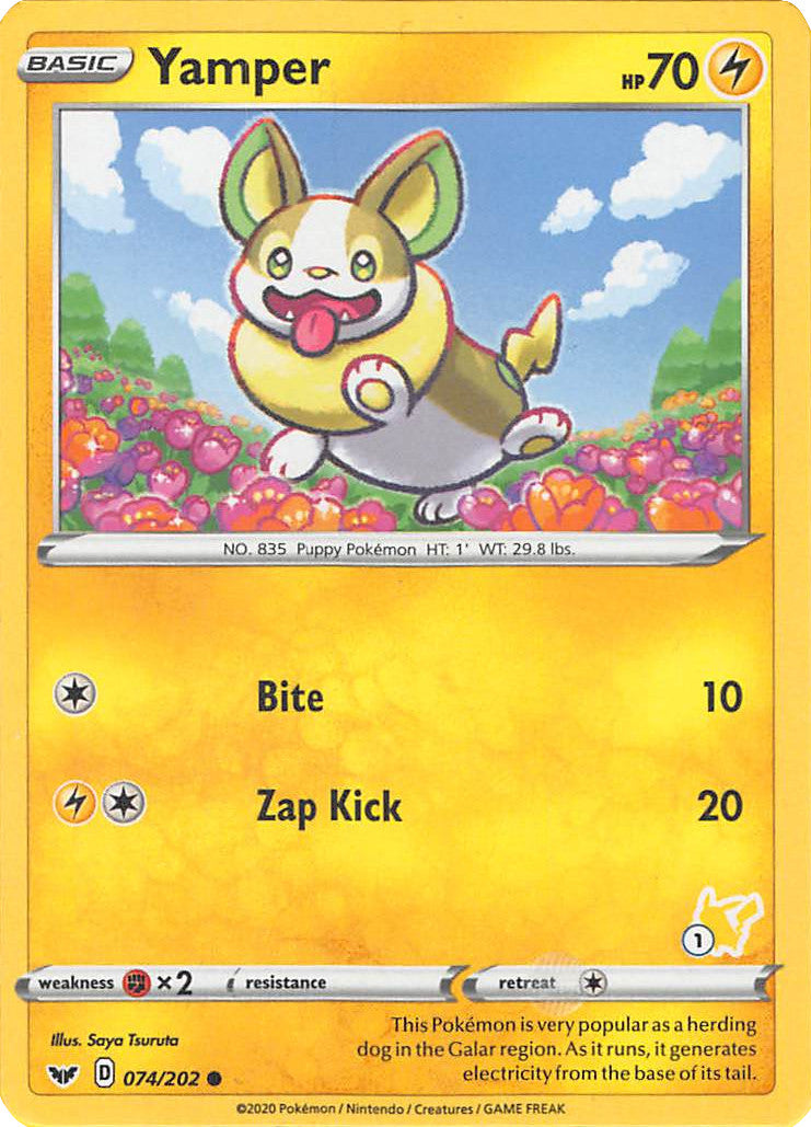 Yamper (074/202) (Pikachu Stamp #1) [Battle Academy 2022] | GnG Games