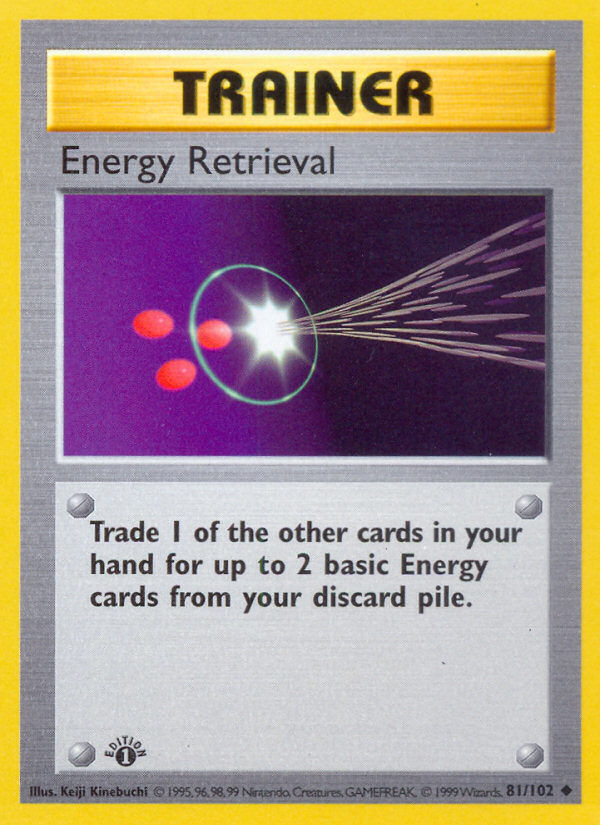 Energy Retrieval (81/102) (Shadowless) [Base Set 1st Edition] | GnG Games