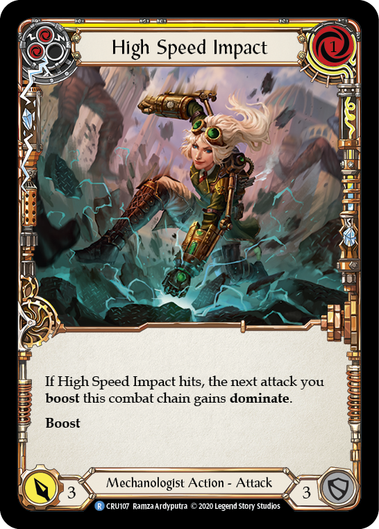 High Speed Impact (Yellow) [CRU107] 1st Edition Rainbow Foil | GnG Games