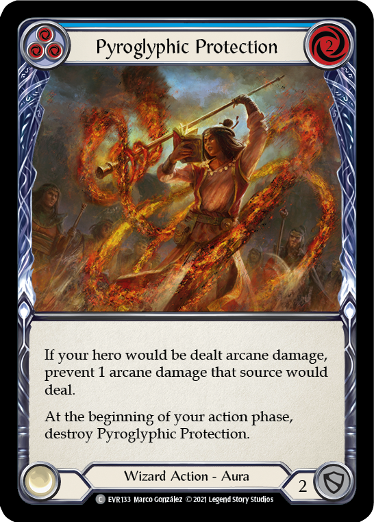 Pyroglyphic Protection (Blue) [EVR133] (Everfest)  1st Edition Rainbow Foil | GnG Games