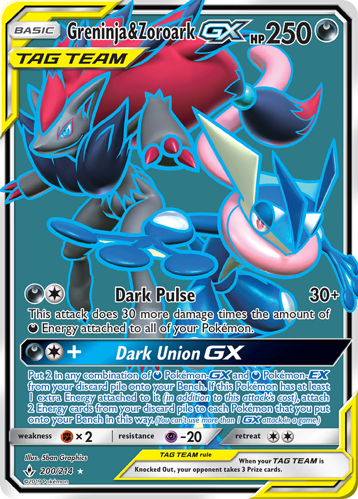 Greninja & Zoroark GX (200/214) [Sun & Moon: Unbroken Bonds] | GnG Games