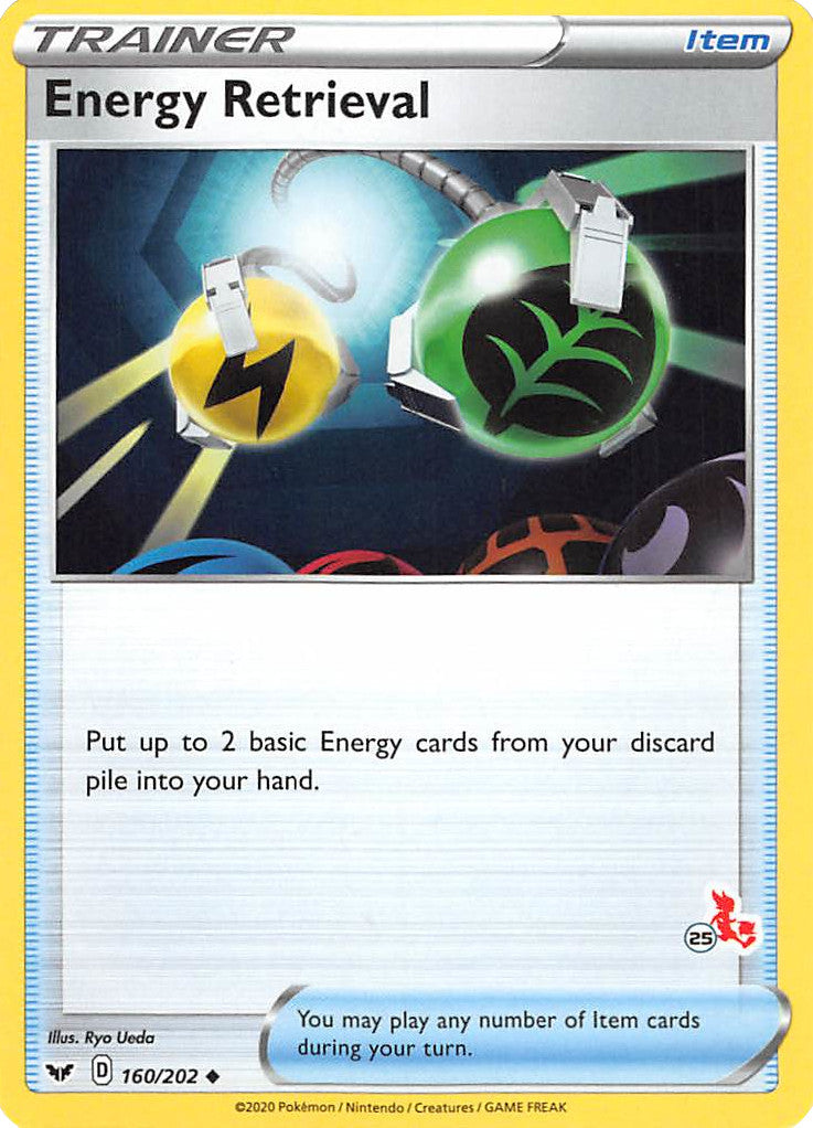 Energy Retrieval (160/202) (Cinderace Stamp #25) [Battle Academy 2022] | GnG Games