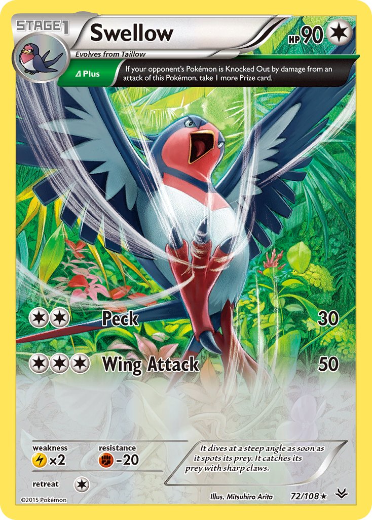 Swellow (72/108) (Theme Deck Exclusive) [XY: Roaring Skies] | GnG Games