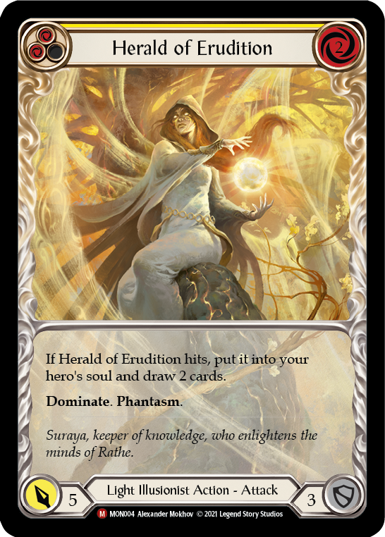 Herald of Erudition (Extended Art Rainbow Foil) [MON004-EA] 1st Edition Rainbow Foil | GnG Games