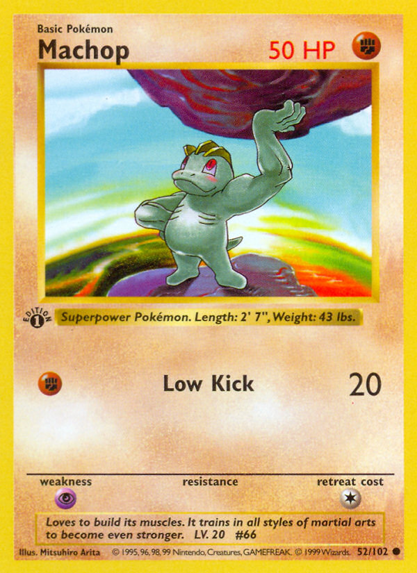 Machop (52/102) (Shadowless) [Base Set 1st Edition] | GnG Games