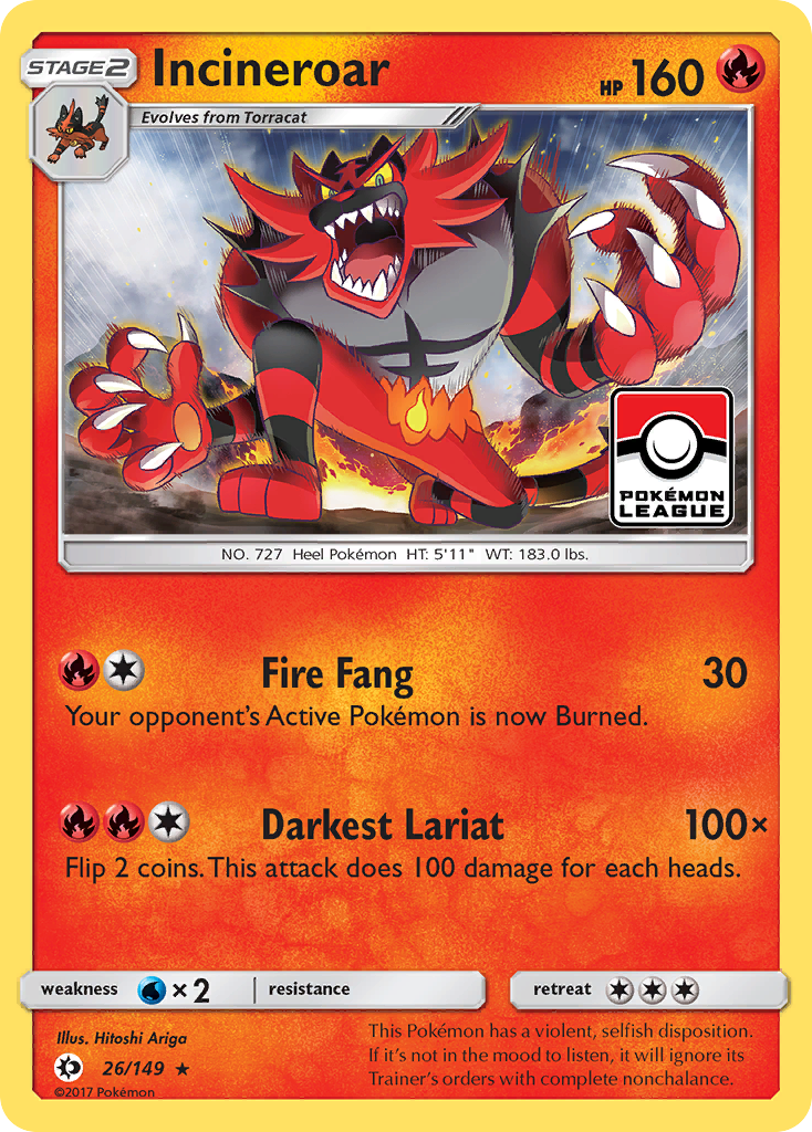 Incineroar (26/149) [Sun & Moon: Base Set] | GnG Games