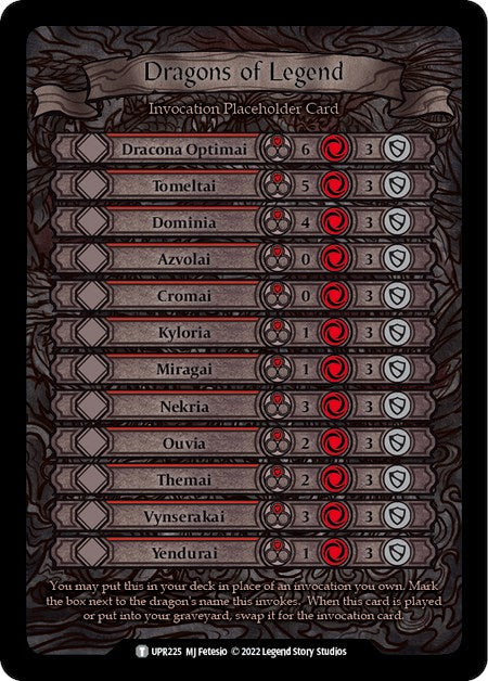 Dragons of Legend Invocation Placeholder Card [UPR225] (Uprising) | GnG Games