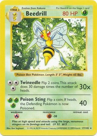 Beedrill (17/102) [Base Set Shadowless Unlimited] | GnG Games