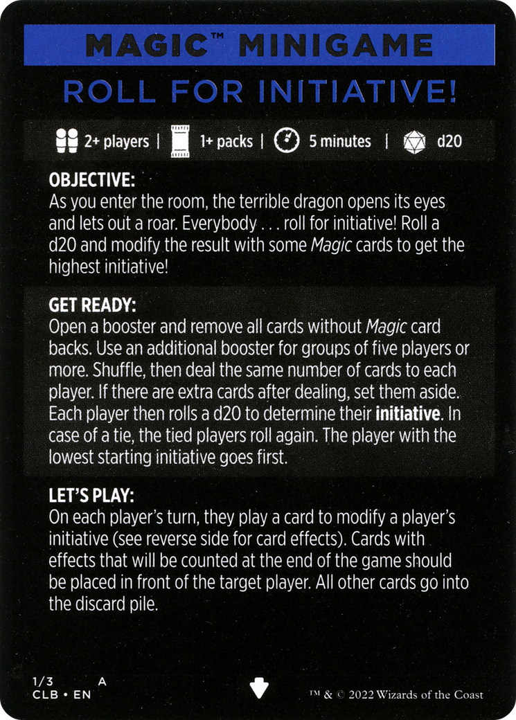 Roll for Initiative! (Magic Minigame) [Commander Legends: Battle for Baldur's Gate Minigame] | GnG Games