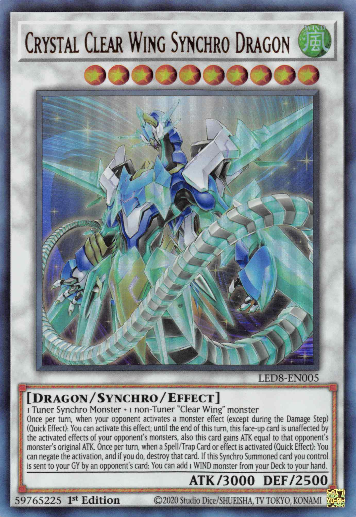 Crystal Clear Wing Synchro Dragon [LED8-EN005] Ultra Rare | GnG Games